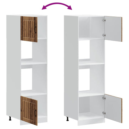 vidaXL Meubles bas de cuisine 2 pcs Aspect Vieux bois Lucca Bois d'ingénierie