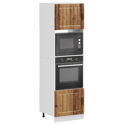 vidaXL Meubles bas de cuisine 2 pcs Aspect Vieux bois Lucca Bois d'ingénierie