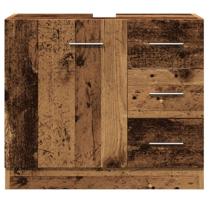 Meuble sous lavabo vidaXL, aspect bois de récupération, 63x30x54 cm, bois d'ingénierie