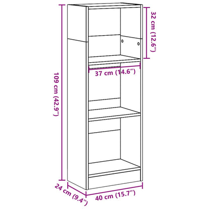 vidaXL Bibliothèque Chêne Sonoma 40x24x109 cm Bois d'ingénierie