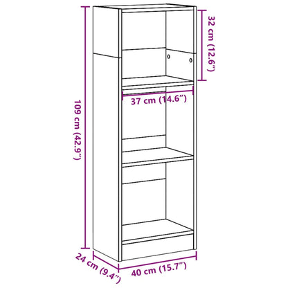 vidaXL Bücherregal Räuchereiche 40x24x109 cm Holzwerkstoff