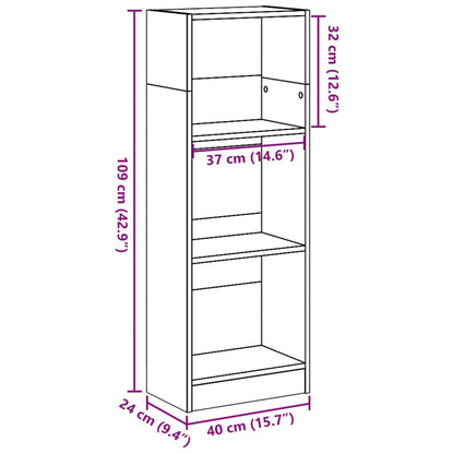 vidaXL Bücherregal Altholz-Optik 40x24x109 cm Holzwerkstoff