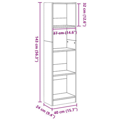 vidaXL Bücherregal Sonoma-Eiche 40x24x143 cm Holzwerkstoff