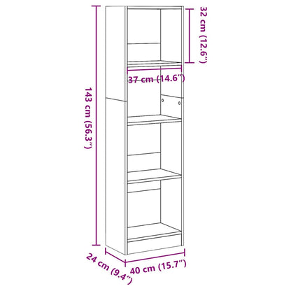 vidaXL Étagère à livres aspect chêne marron 40x24x143 cm en bois d'ingénierie