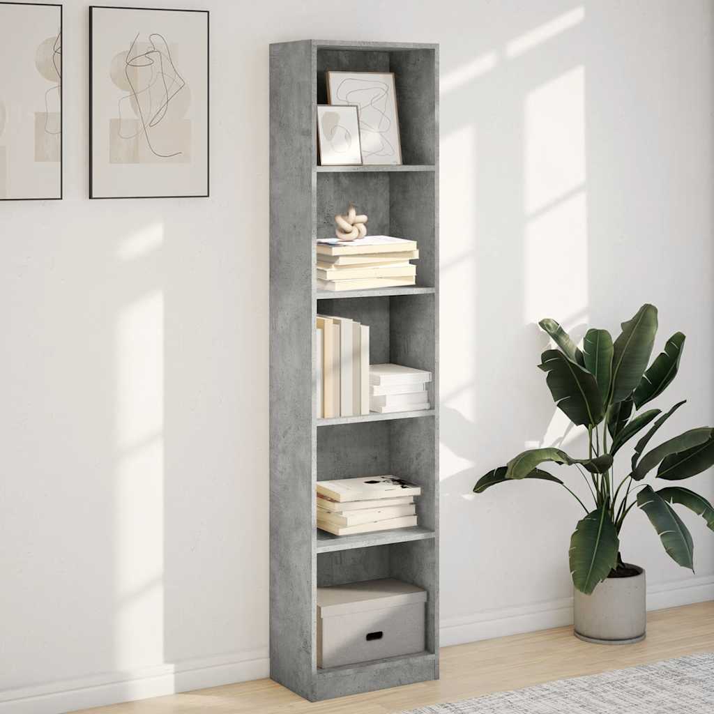 vidaXL Bücherregal Betongrau 40x24x176 cm Holzwerkstoff