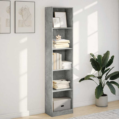 vidaXL Bücherregal Betongrau 40x24x176 cm Holzwerkstoff