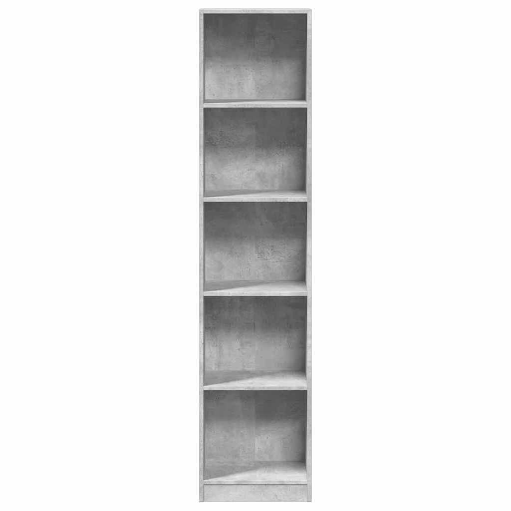 vidaXL Bücherregal Betongrau 40x24x176 cm Holzwerkstoff