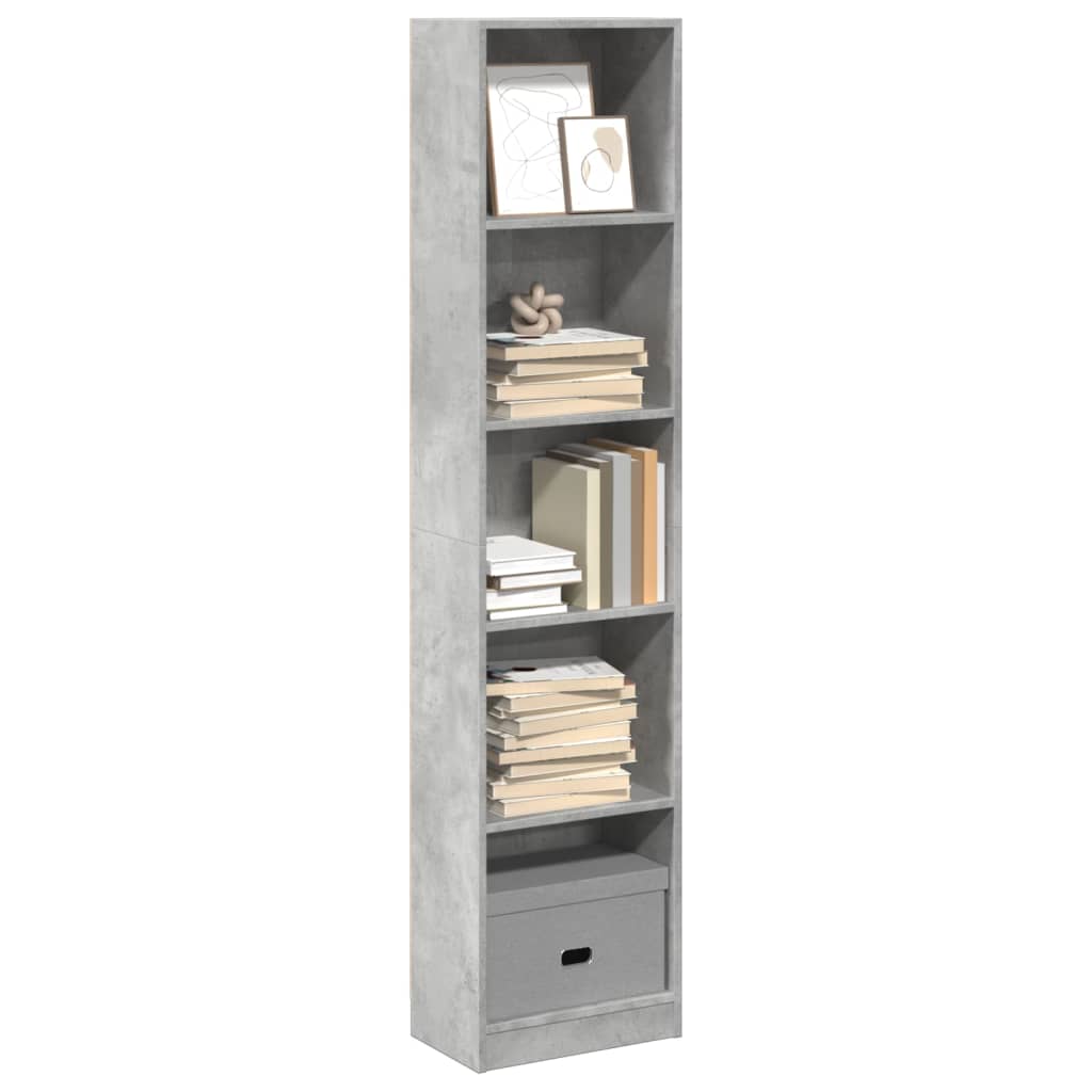 vidaXL Bücherregal Betongrau 40x24x176 cm Holzwerkstoff