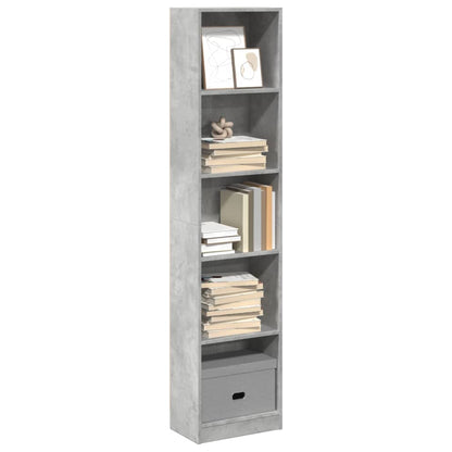 vidaXL Bücherregal Betongrau 40x24x176 cm Holzwerkstoff