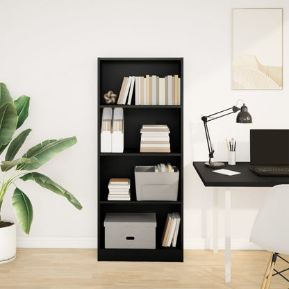 vidaXL Bibliothèque noire 60x24x143 cm Bois d'ingénierie