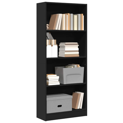 vidaXL Bibliothèque noire 60x24x143 cm Bois d'ingénierie