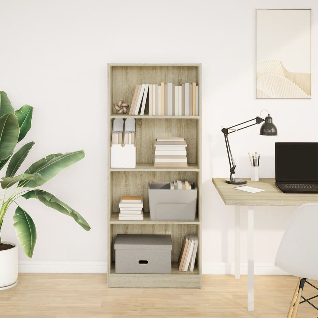 vidaXL Bücherregal Sonoma-Eiche 60x24x143 cm Holzwerkstoff