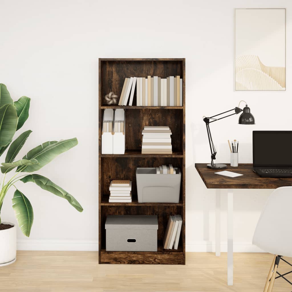 vidaXL Bücherregal Räuchereiche 60x24x143 cm Holzwerkstoff