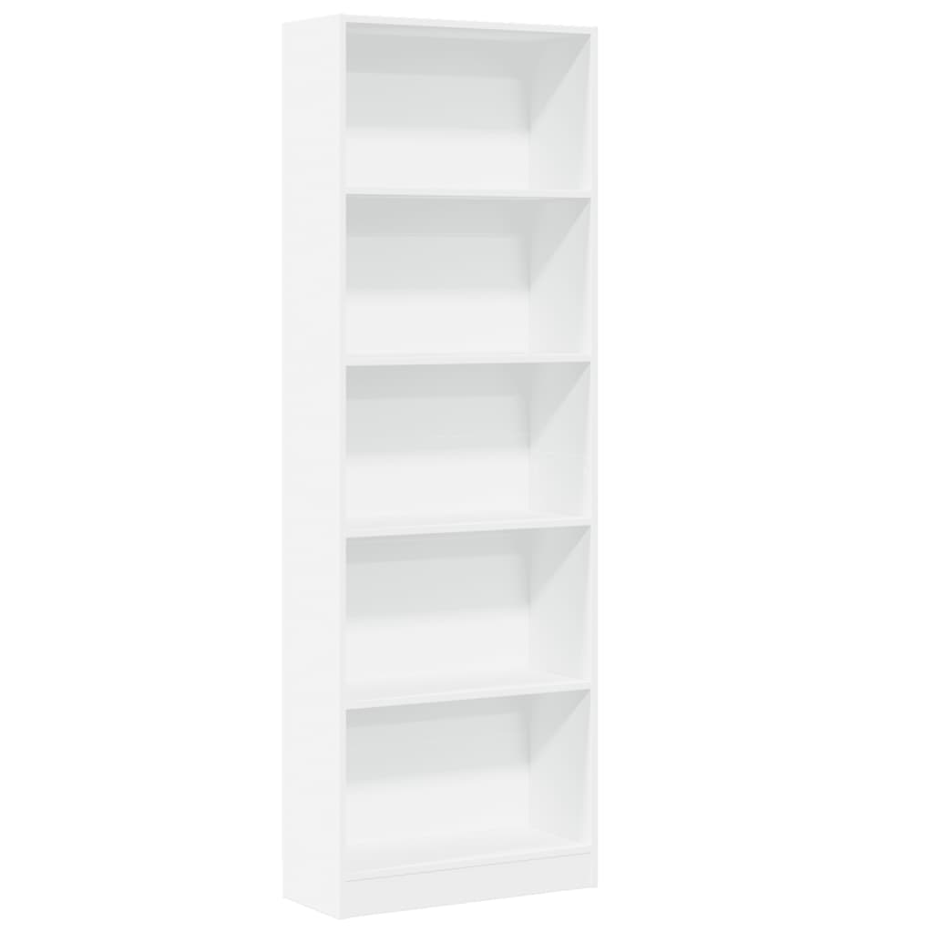 vidaXL Bücherregal Weiß 60 x 24 x 176 cm Holzwerkstoff