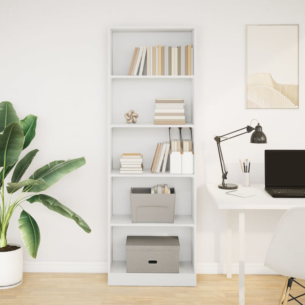 vidaXL Bücherregal Weiß 60 x 24 x 176 cm Holzwerkstoff