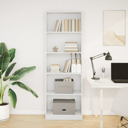 vidaXL Bücherregal Weiß 60 x 24 x 176 cm Holzwerkstoff