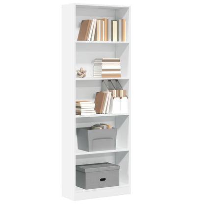 vidaXL Bücherregal Weiß 60 x 24 x 176 cm Holzwerkstoff