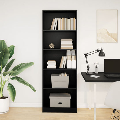 vidaXL Bibliothèque noir 60x24x176 cm Aggloméré