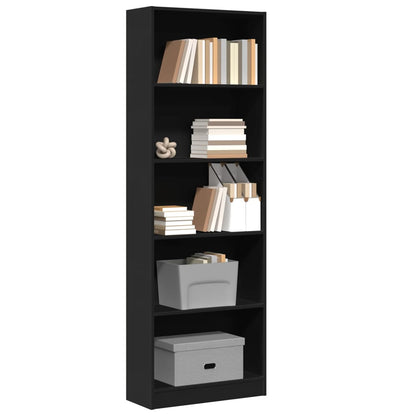 vidaXL Bibliothèque noir 60x24x176 cm Aggloméré