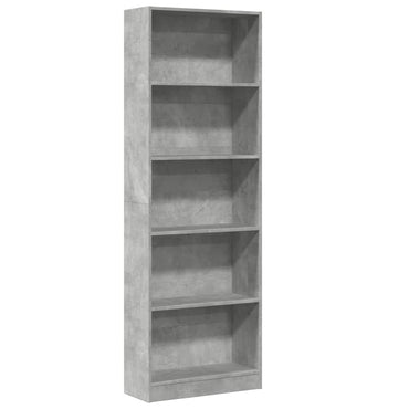 vidaXL Bücherregal Betongrau 60x24x176 cm Holzwerkstoff