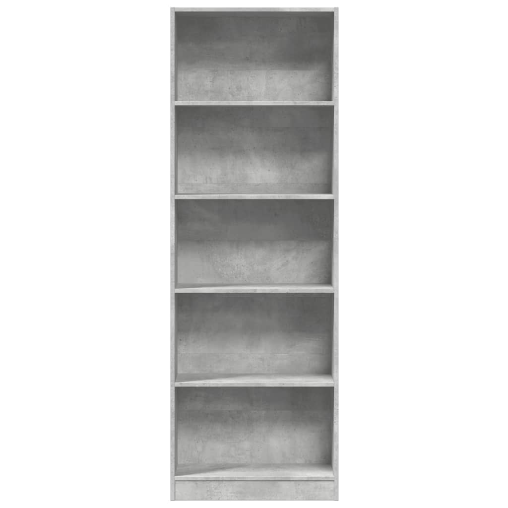 vidaXL Bücherregal Betongrau 60x24x176 cm Holzwerkstoff