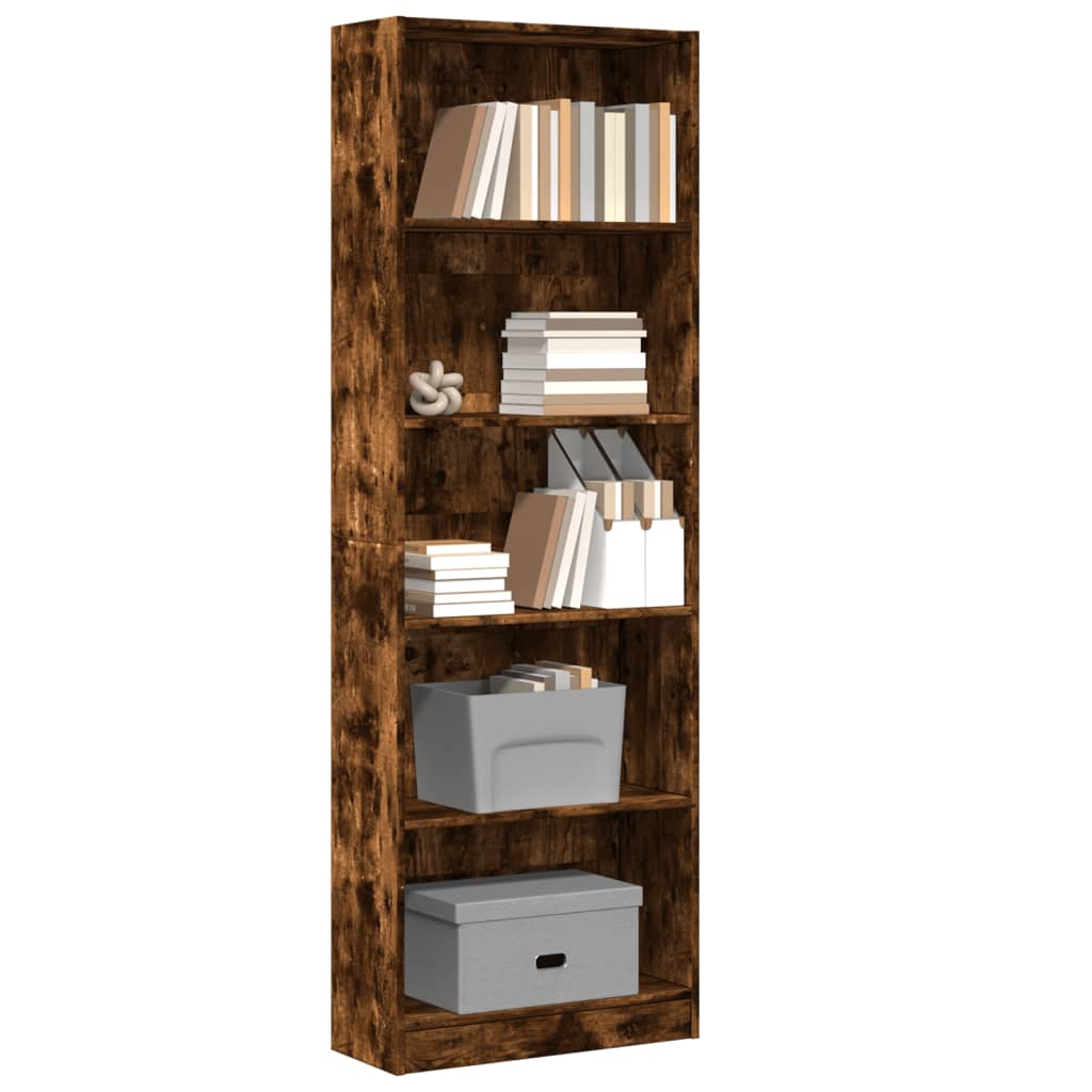 vidaXL Bibliothèque chêne fumé 60x24x176 cm bois d'ingénierie