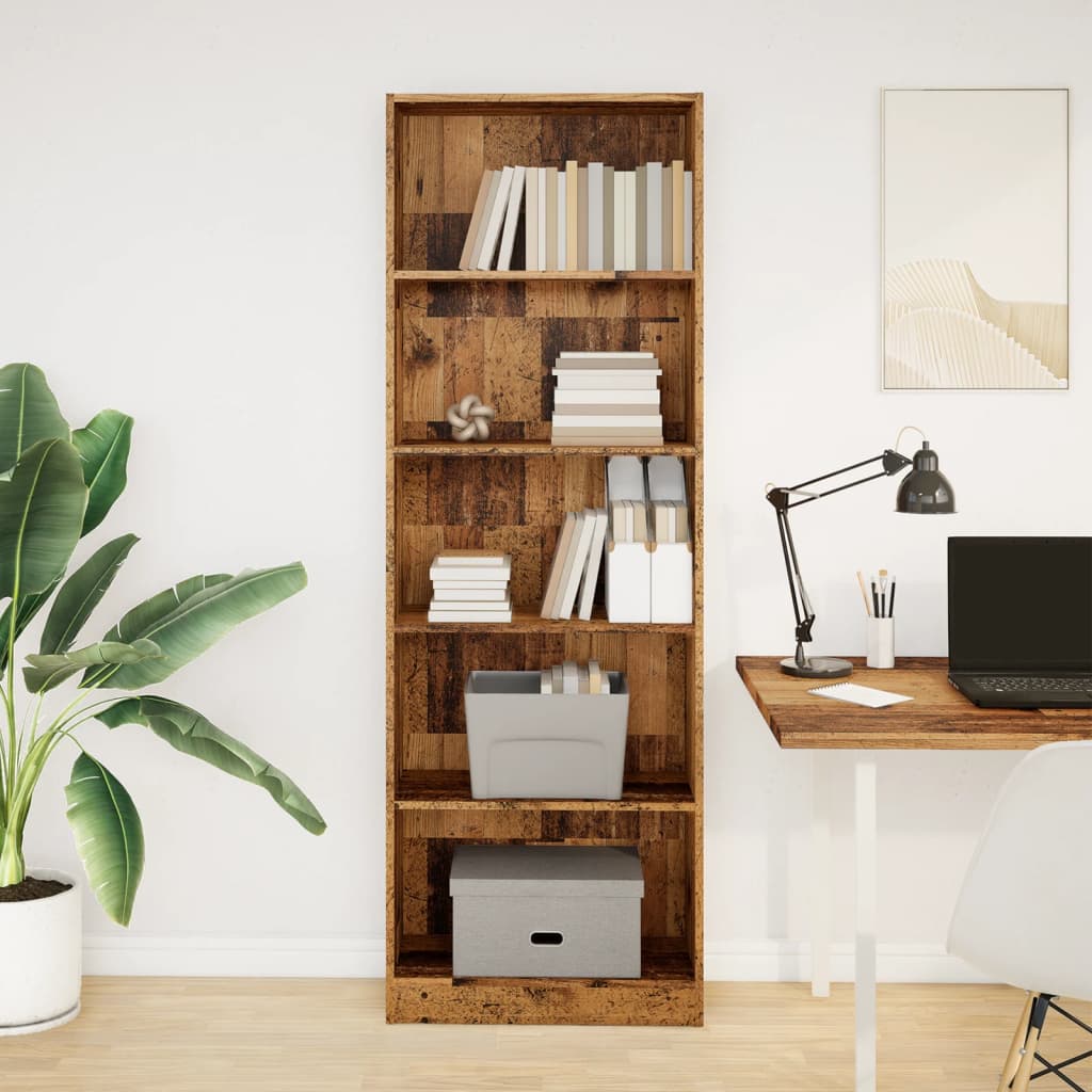 vidaXL Bücherregal Altholz-Optik 60x24x176 cm Holzwerkstoff