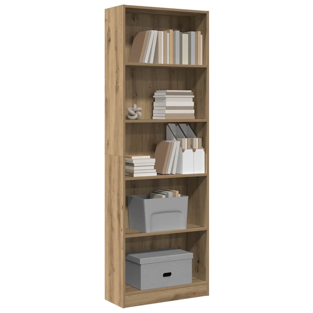 vidaXL Bibliothèque Chêne Artisan 60 x 24 x 176 cm Bois d'ingénierie