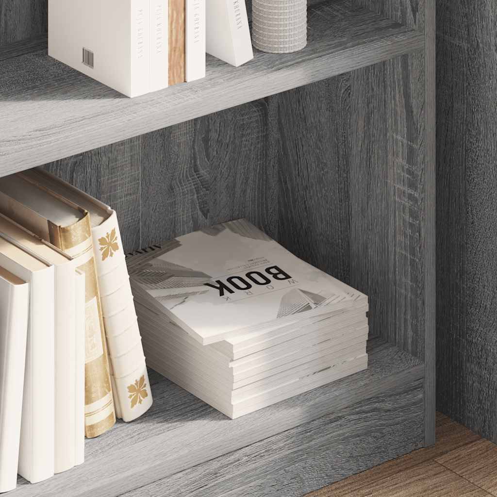 Bücherregal Grau Sonoma 80x24x76cm Holzwerkstoff