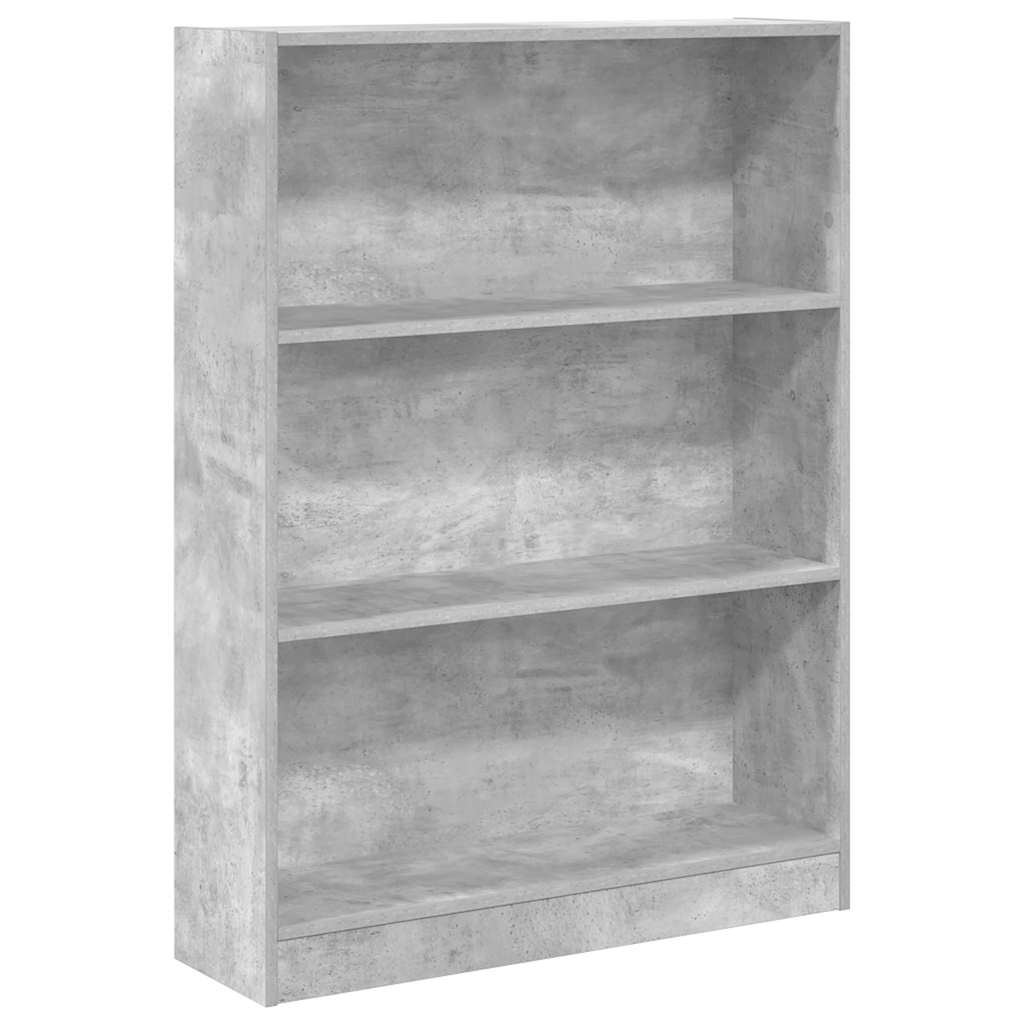 vidaXL Étagère à livres gris béton 80x24x109 cm, bois d'ingénierie