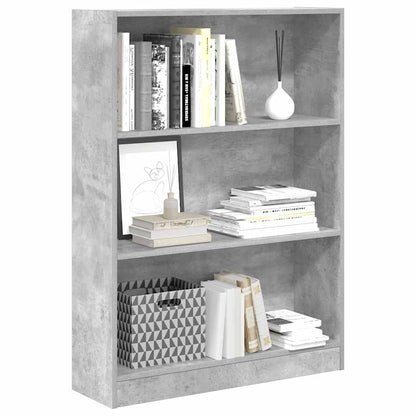 vidaXL Étagère à livres gris béton 80x24x109 cm, bois d'ingénierie
