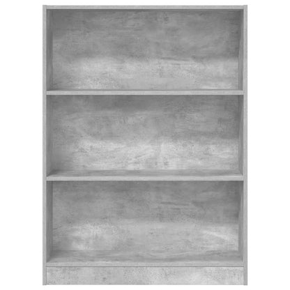 vidaXL Étagère à livres gris béton 80x24x109 cm, bois d'ingénierie