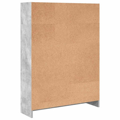 vidaXL Étagère à livres gris béton 80x24x109 cm, bois d'ingénierie