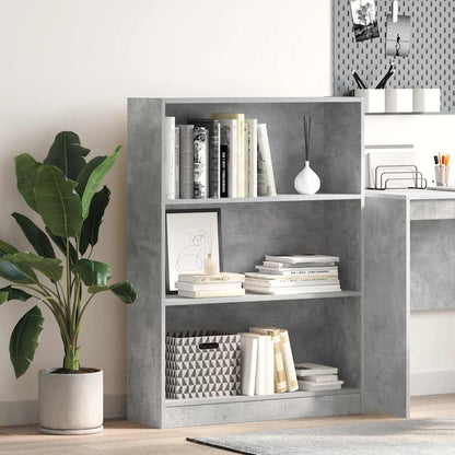 vidaXL Étagère à livres gris béton 80x24x109 cm, bois d'ingénierie