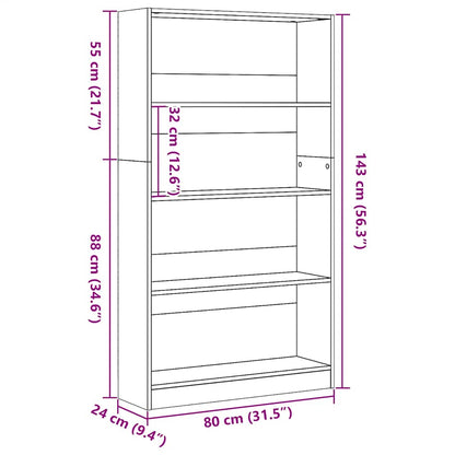 vidaXL Bibliothèque blanc 80x24x143 cm Bois d'ingénierie