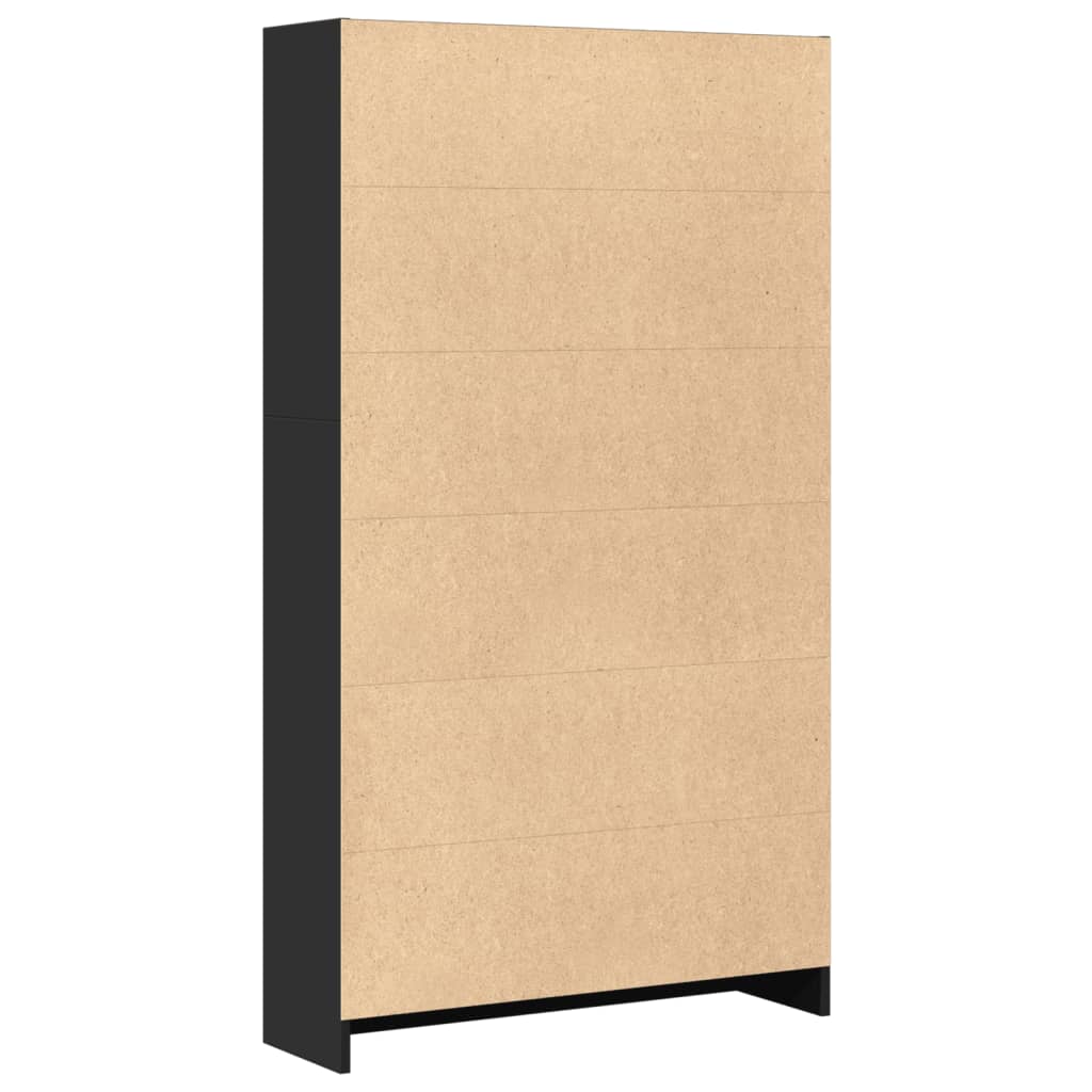 vidaXL Bibliothèque noire 80x24x143 cm en bois d'ingénierie