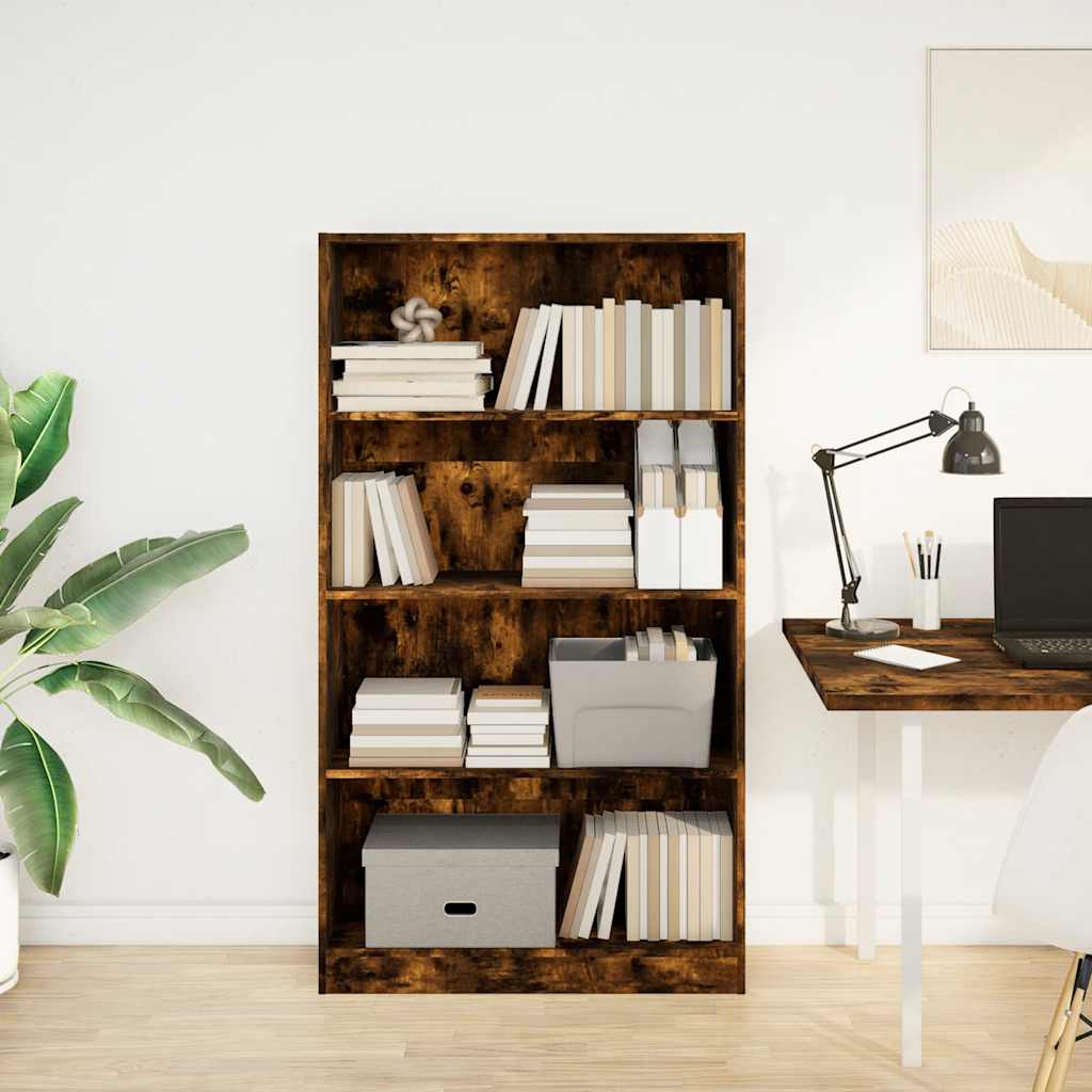 vidaXL Bibliothèque chêne fumé 80x24x143 cm Bois d'ingénierie