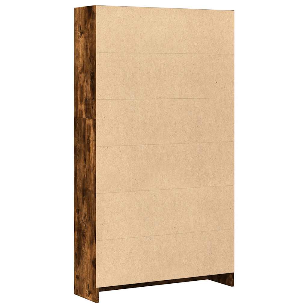 vidaXL Bibliothèque chêne fumé 80x24x143 cm Bois d'ingénierie