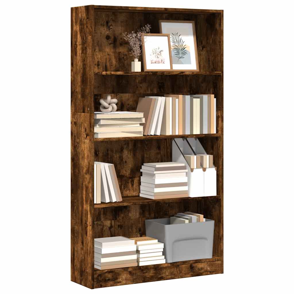 vidaXL Bibliothèque chêne fumé 80x24x143 cm Bois d'ingénierie
