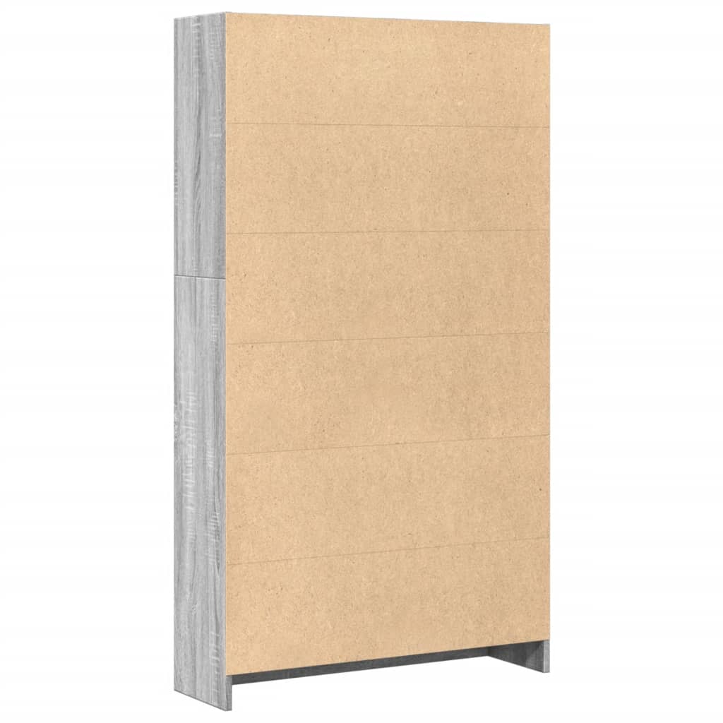 vidaXL Bücherregal Grau Sonoma 80x24x143 cm Holzwerkstoff