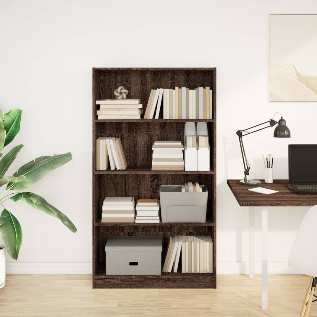 vidaXL Bibliothèque marron aspect chêne 80x24x143 cm en bois d'ingénierie