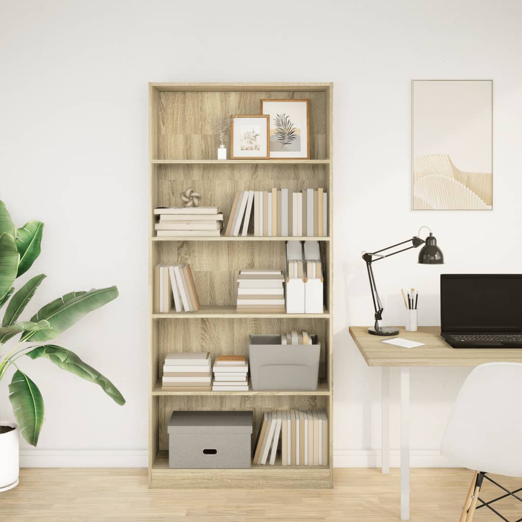 vidaXL Bücherregal Sonoma-Eiche 80 x 24 x 176 cm Holzwerkstoff