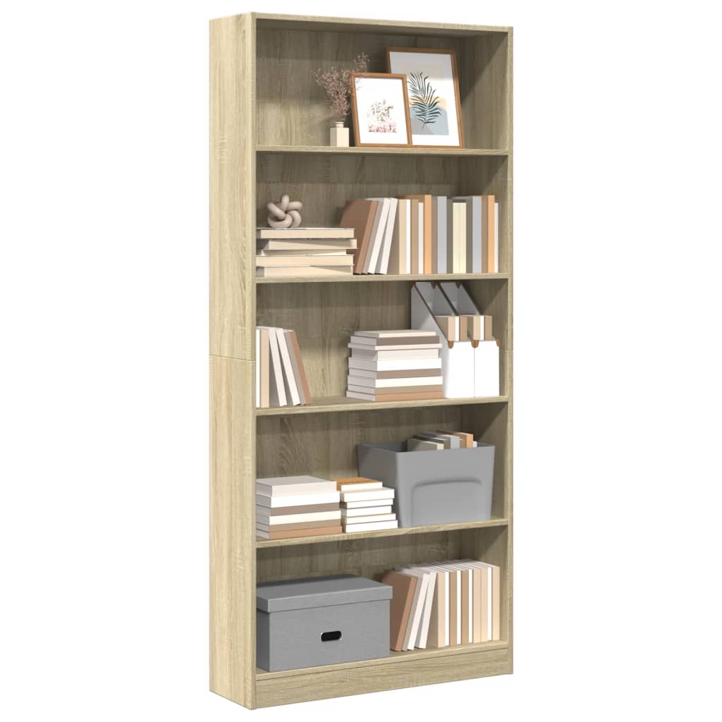 vidaXL Bücherregal Sonoma-Eiche 80 x 24 x 176 cm Holzwerkstoff