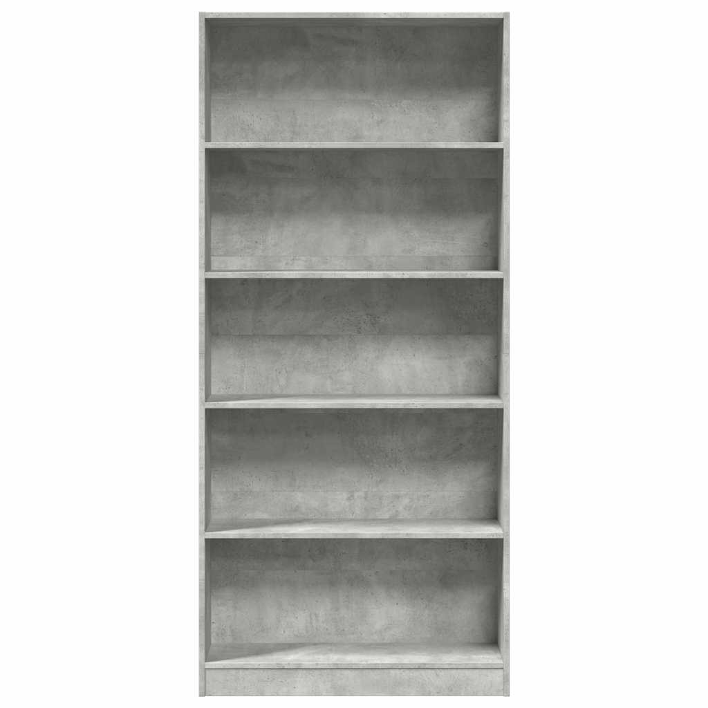 vidaXL Bücherregal Betongrau 80x24x176 cm Holzwerkstoff