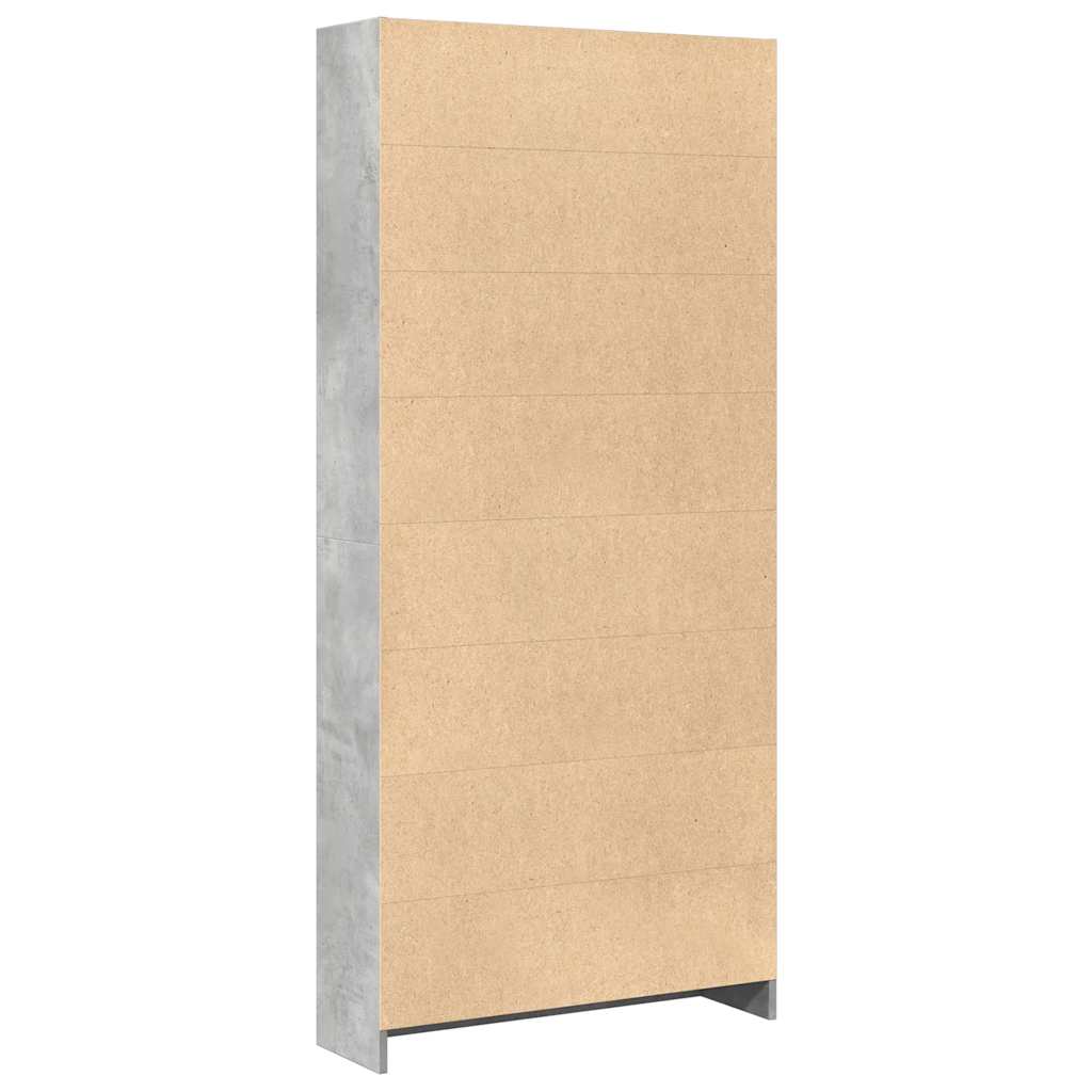 vidaXL Bücherregal Betongrau 80x24x176 cm Holzwerkstoff