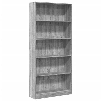 vidaXL Bücherregal Grau Sonoma 80x24x176 cm Holzwerkstoff