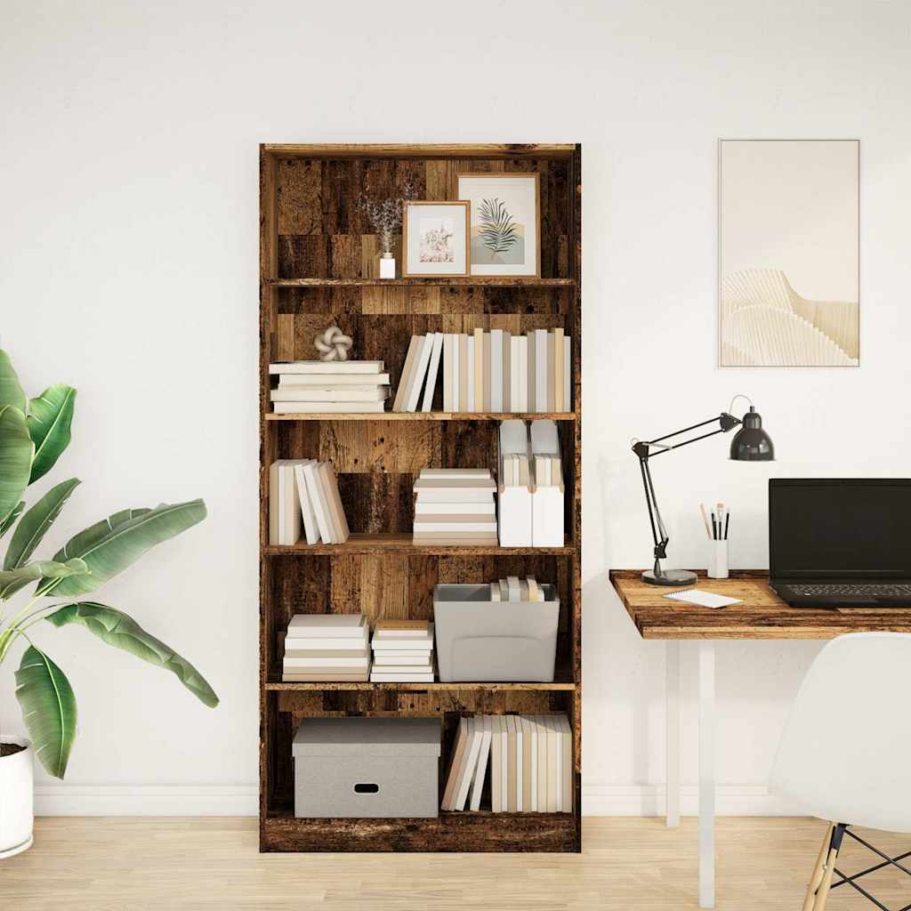 vidaXL Étagère à livres aspect bois de récupération 80x24x176 cm bois d'ingénierie