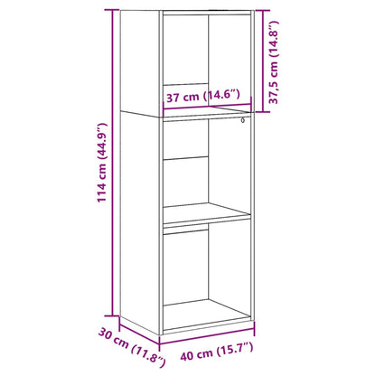 vidaXL Bücherregal Betongrau 40x30x114 cm Holzwerkstoff
