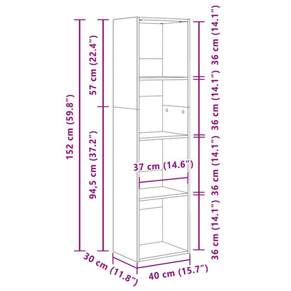 vidaXL Bücherregal Sonoma-Eiche 40x30x152 cm Holzwerkstoff