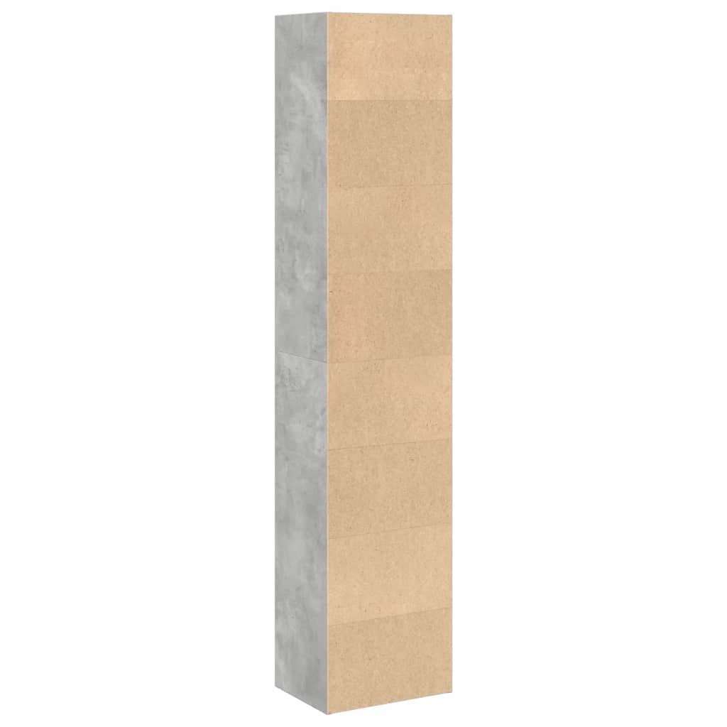 vidaXL Bücherregal Betongrau 40x30x189 cm Holzwerkstoff